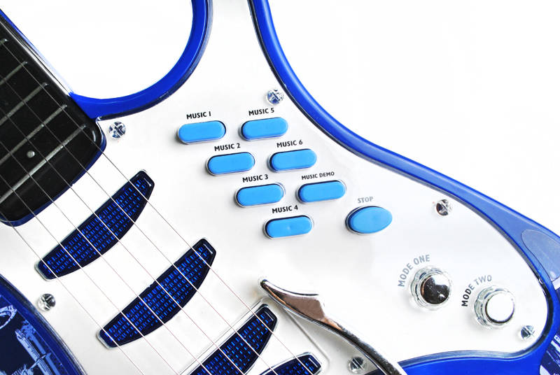 Rock’n’Roll gitár mikrofon+állvány erősítő készlet – kék 8