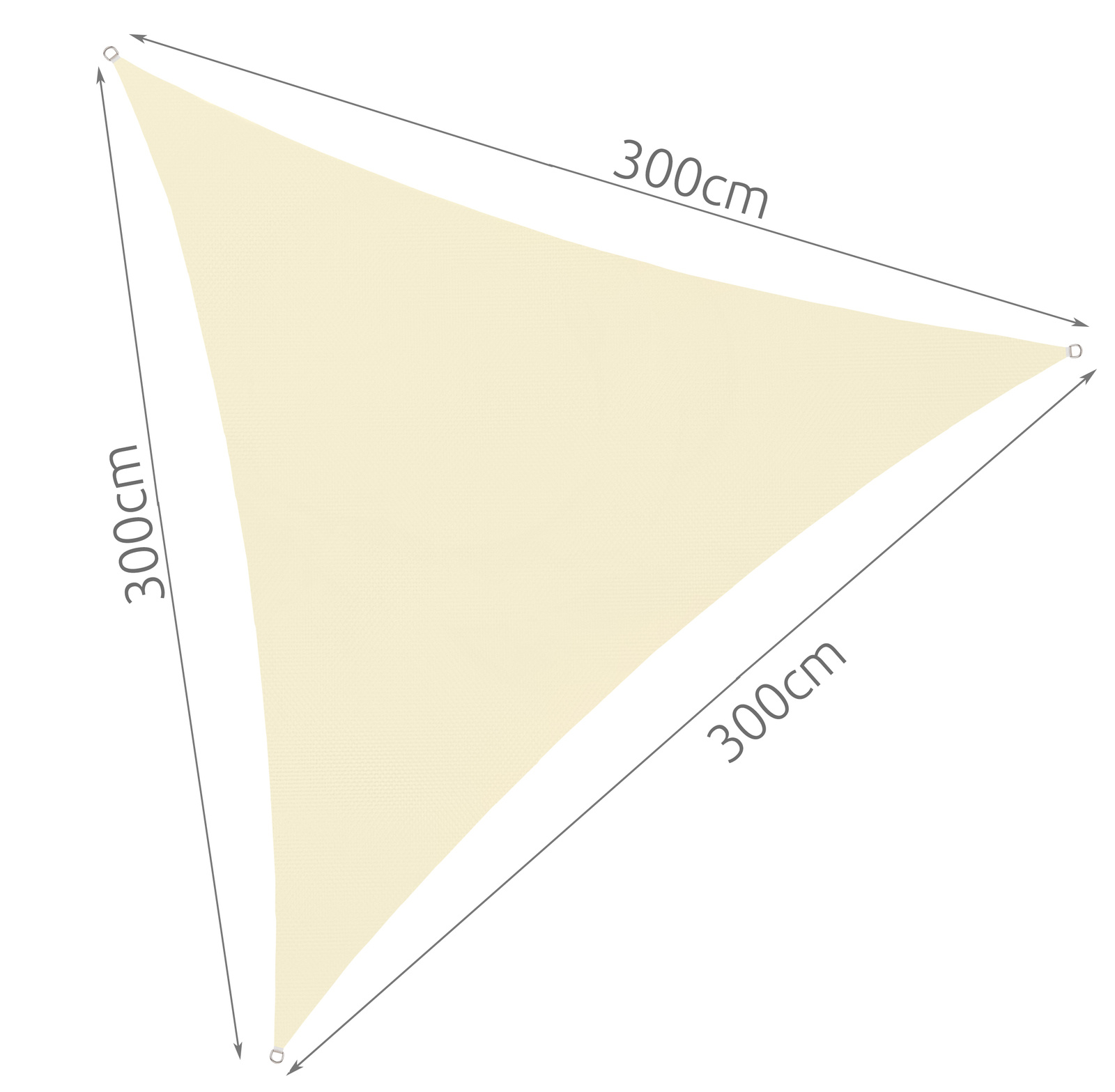 Háromszögletű vízálló, UV szűrős napvitorla – 3 x 3 x 3 m (BB-2257) (1)
