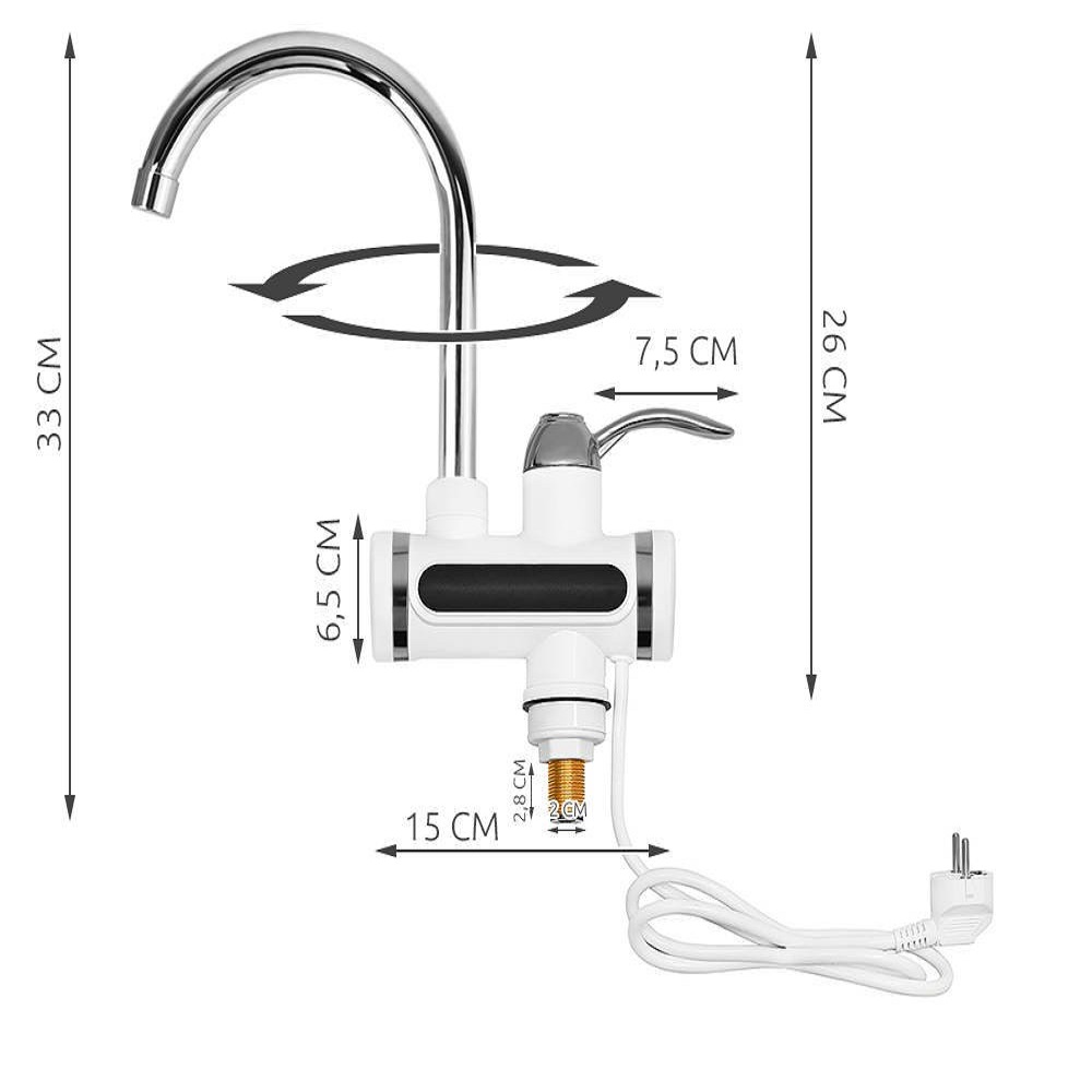 LED kijelzős vízmelegítő csaptelep – alsó csatlakozású (BBL) (BB-2928) (5)