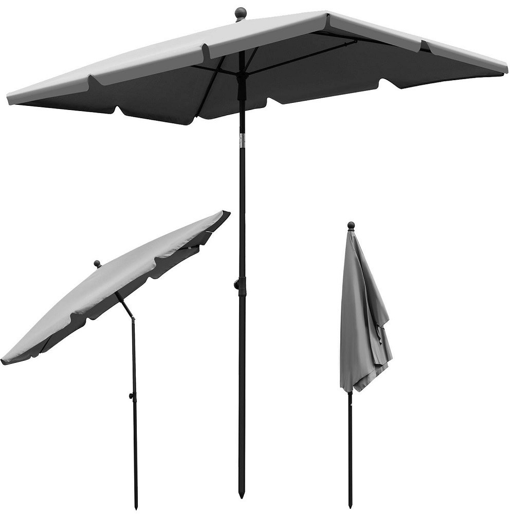 Állítható magasságú, szögletes, UV szűrős napernyő – szürke (170-243 cm) (BB12113) 3