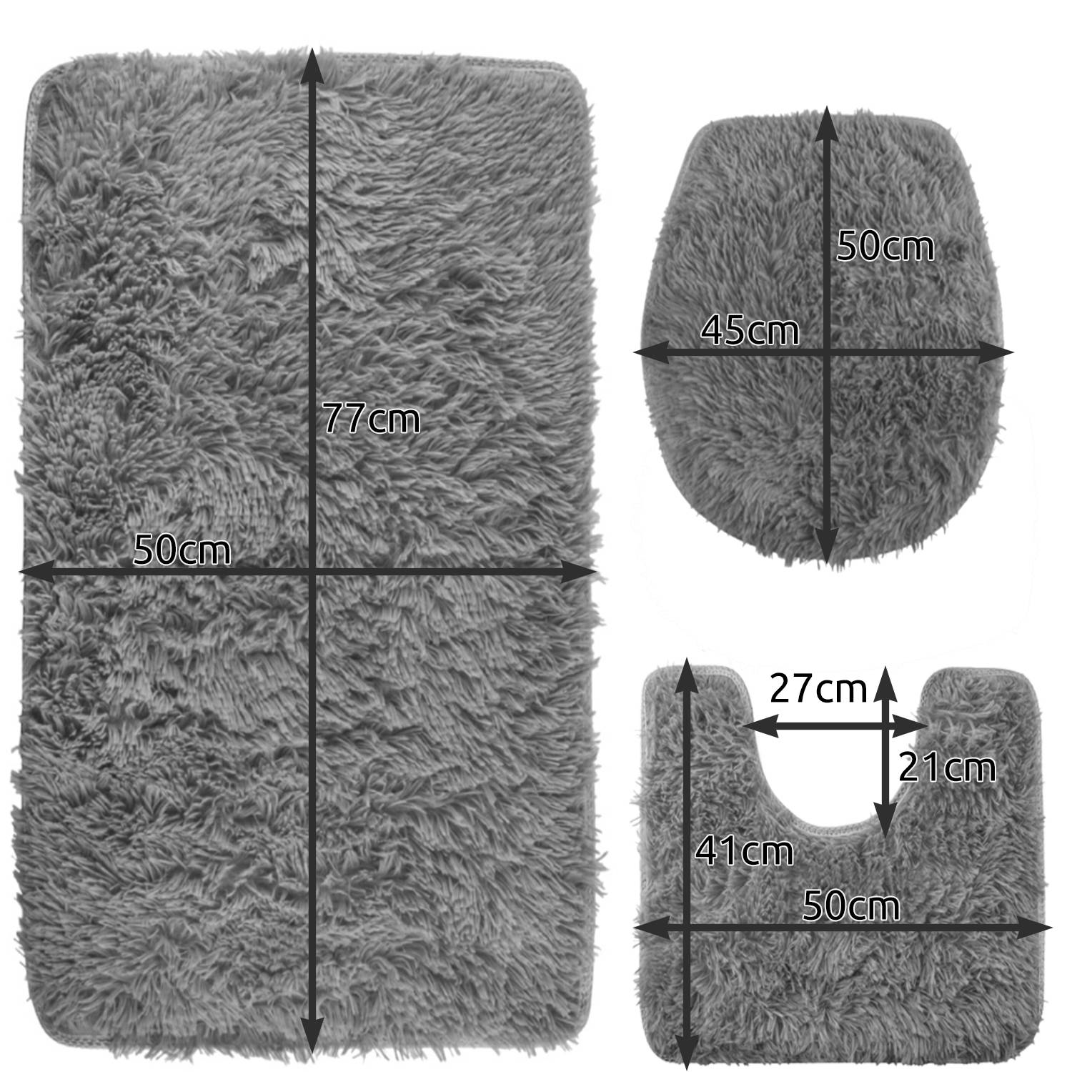 3 db-os fürdőszobai kilépő szőnyeg szett – szürke (BB8312) (4)