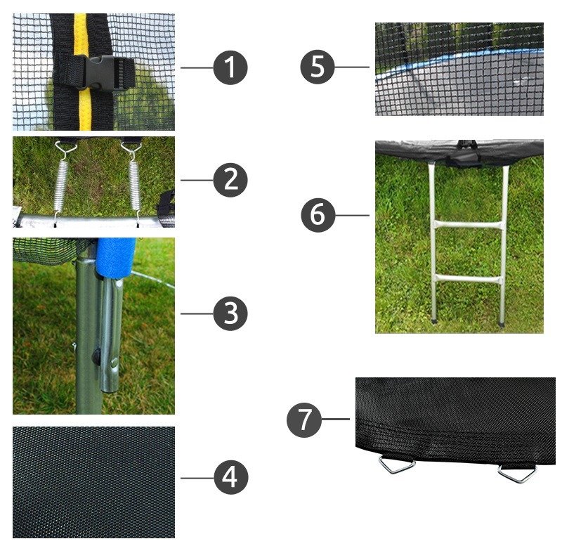 Kerti trambulin biztonsági hálóval – 244 cm – kék (BB7982) (2)