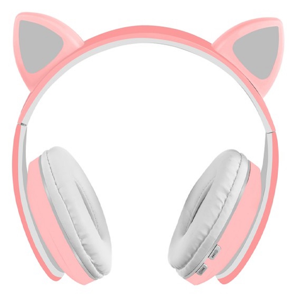 Cicafüles vezeték nélküli fejhallgató – rózsaszín (BB-16865) (12)