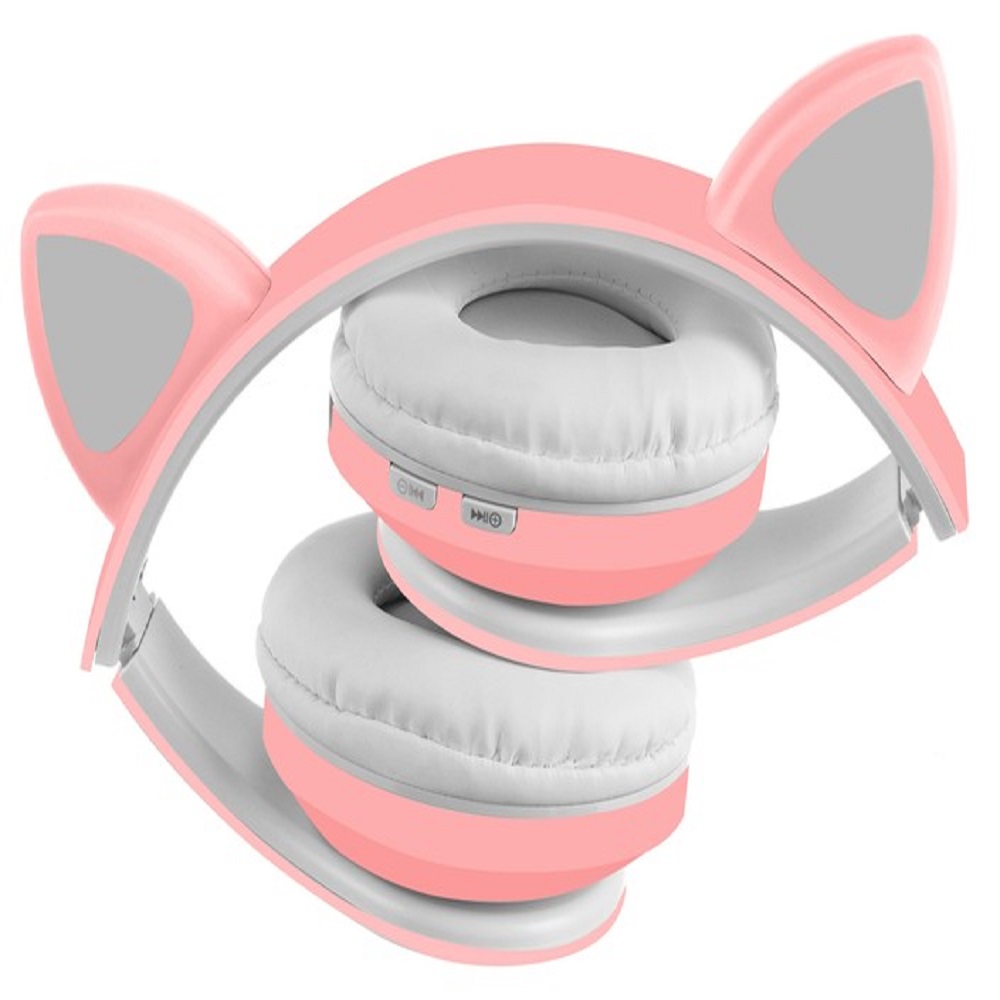 Cicafüles vezeték nélküli fejhallgató – rózsaszín (BB-16865) (13)