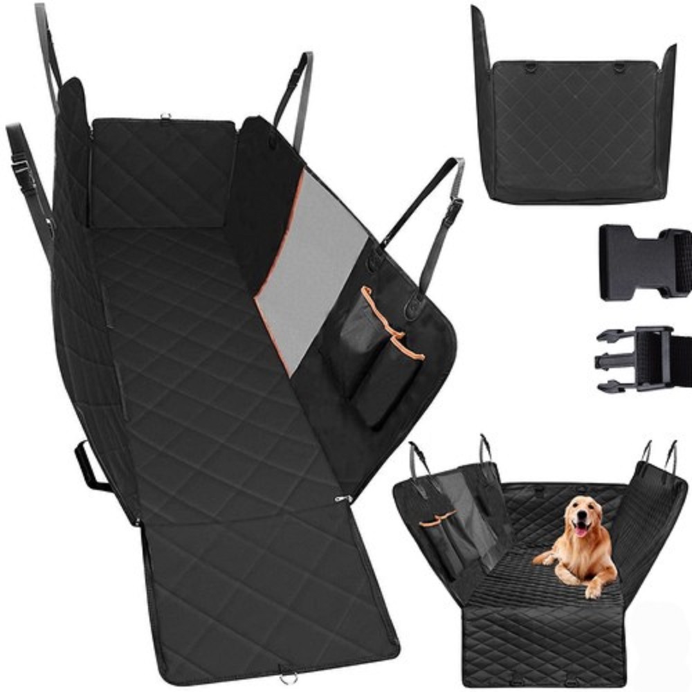 Univerzális, csúszásmentes, vízálló védőhuzat kutyáknak autósülésekre – 140 x 209 cm, fekete színű (BB-5403) (8)