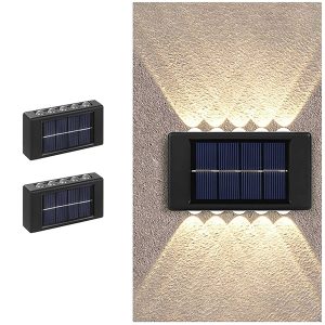 Hangulatos, kültéri fali lámpa szett napelemmel - 2 db 10 LED-es dekor szolár lámpa (BBV) - Image 1