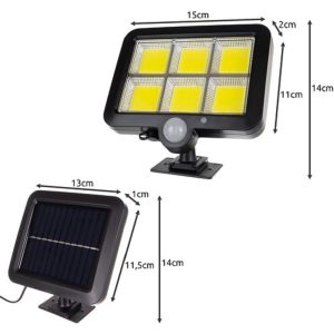 100 LED-es szürkület- és mozgásérzékelős, kültéri szolár lámpa (BBL) - Image 6