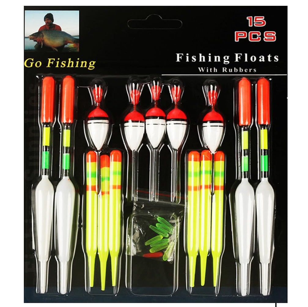 15 darabos professzionális függőleges bója horgászúszó szett (BBHR) 5