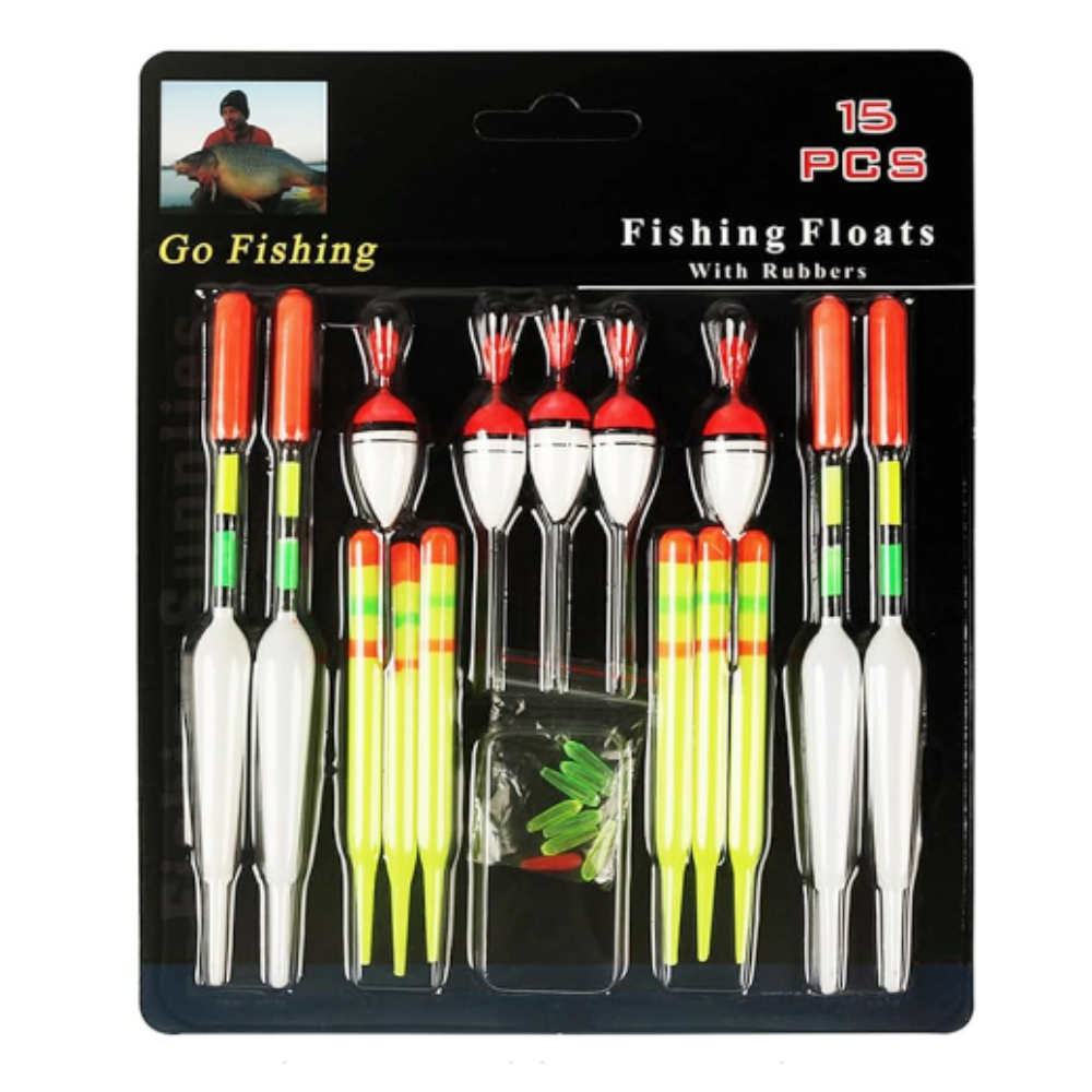 15 darabos professzionális függőleges bója horgászúszó szett (BBHR) 7