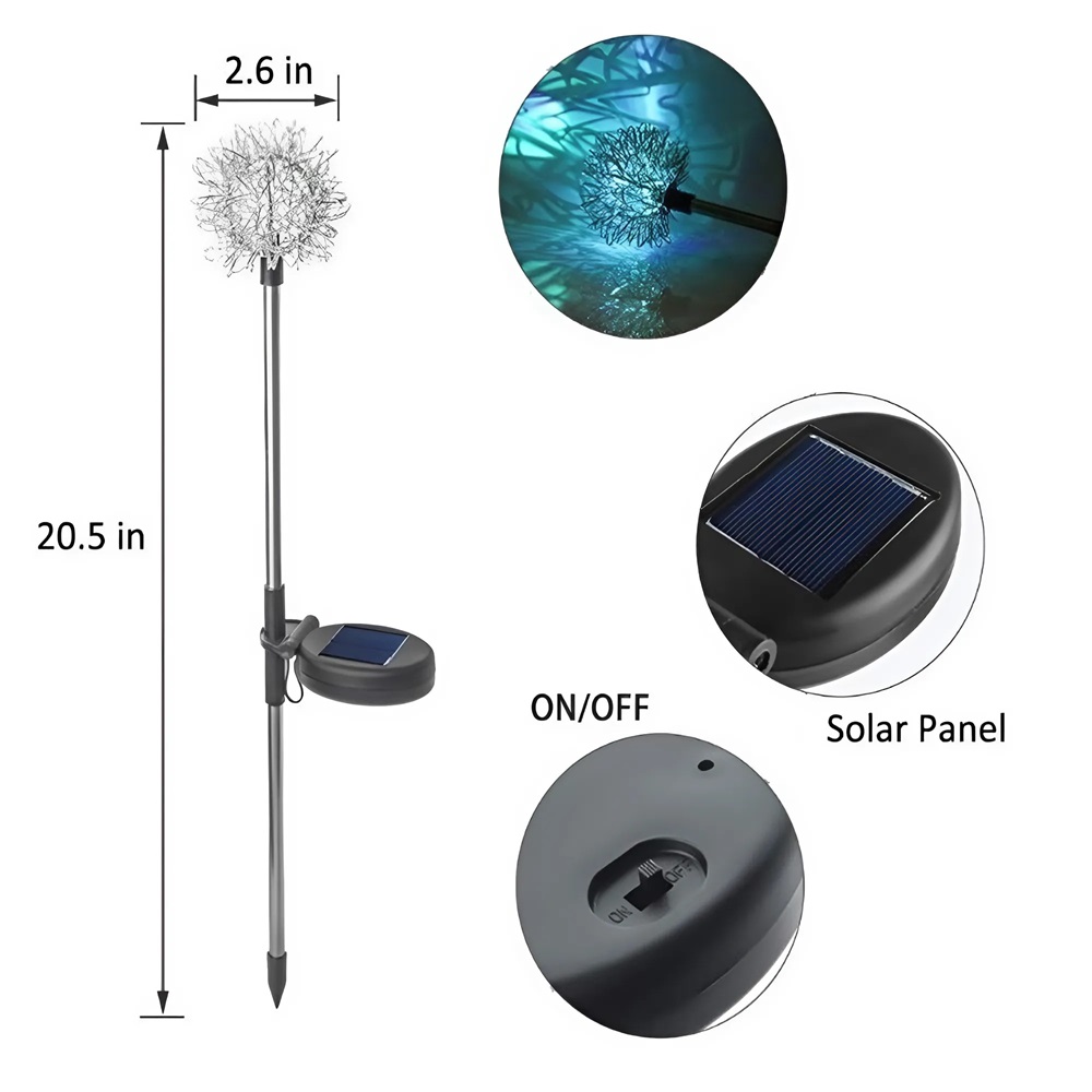 2_db_színes_pitypang_hatású_napelemes_kerti_lámpa_földbe_szúrható,_alumínium_drótgömb_design_4