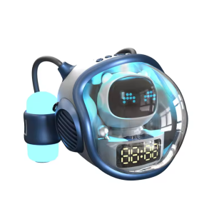M60 Intelligens Space Astronauta vezeték nélküli akkumulátoros hangszó ébresztőóra RGB lámpával (BBD) (FX) - Image 6