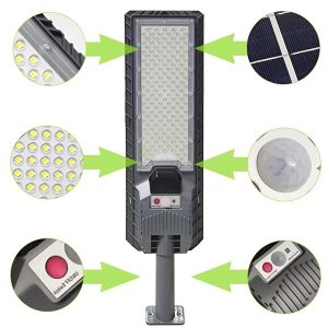 500W nagy fényerejű mozgásérzékelős LED utcai lámpa – energiahatékony és időjárásálló kültéri világítás (BBV) - Image 3