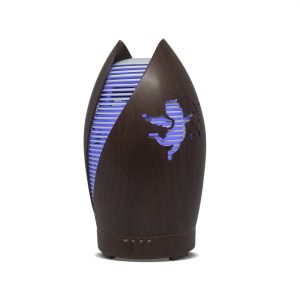 Ámor 7 LED-es aroma diffúzor távirányítóval - fahatású borítás, szabályozható üzemidő (BBV) (FX) - Image 3