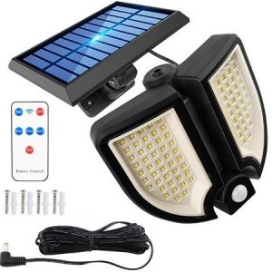 90LED-es, mozgásérzékelős forgatható napelemes lámpa távirányítóval YT-90 (THM) - Image 1