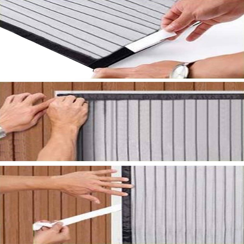 Ajtóra rögzíthető mágneses szúnyogháló – méretre vágható – 220 x 100 cm (BB-12523) (2)