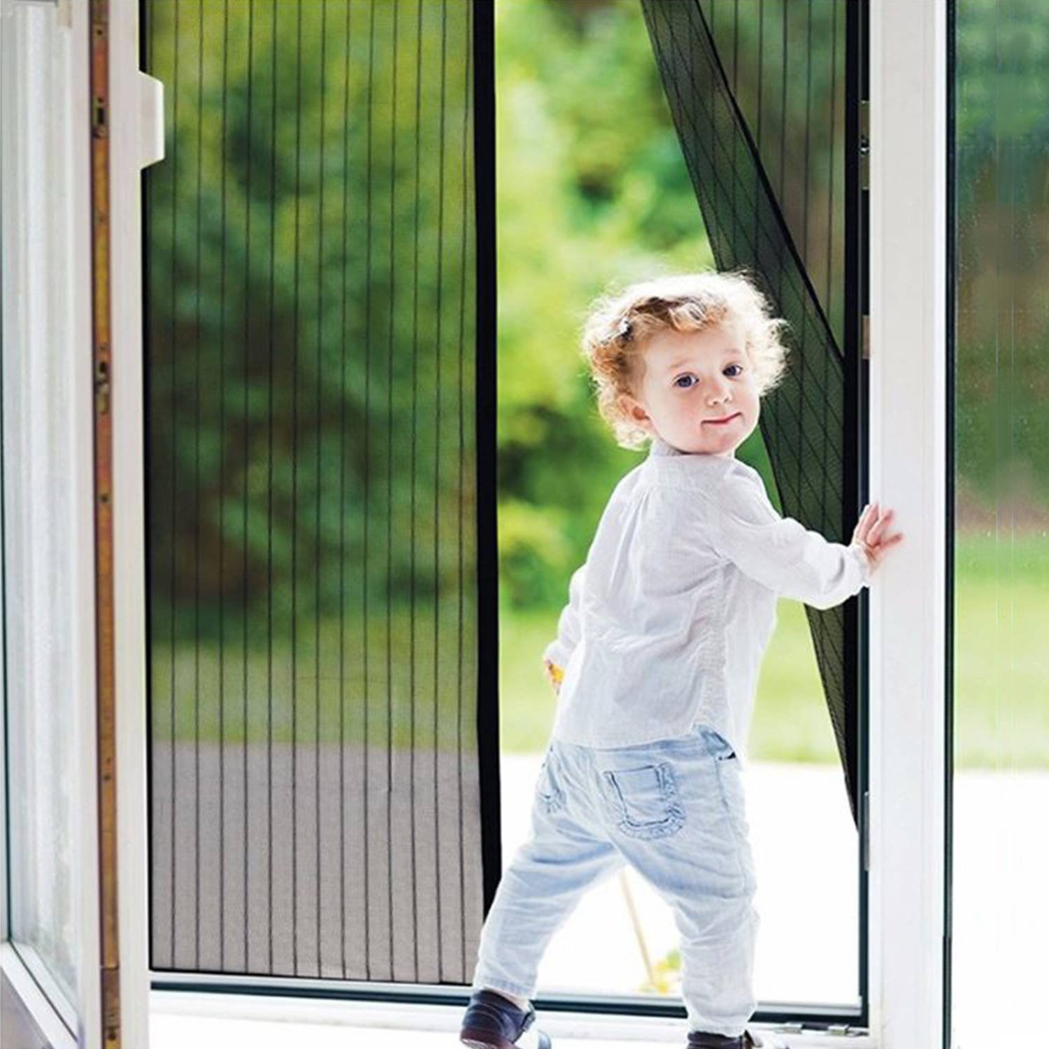 Ajtóra rögzíthető mágneses szúnyogháló – méretre vágható – 220 x 100 cm (BB-12523) (8)