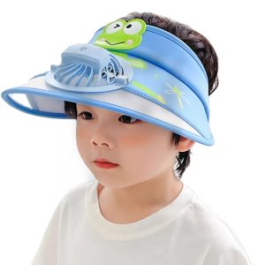Békás gyerek napvédő sapka beépített ventilátorral – 3 sebességes, extra széles karimával - Image 5