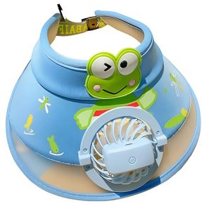 Békás gyerek napvédő sapka beépített ventilátorral – 3 sebességes, extra széles karimával - Image 4