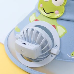Békás gyerek napvédő sapka beépített ventilátorral – 3 sebességes, extra széles karimával - Image 6