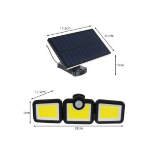 171 COB LED-es napelemes fali lámpa, fény- és mozgásérzékelővel, távirányítóval JD-2959A (BBV) - Image 7