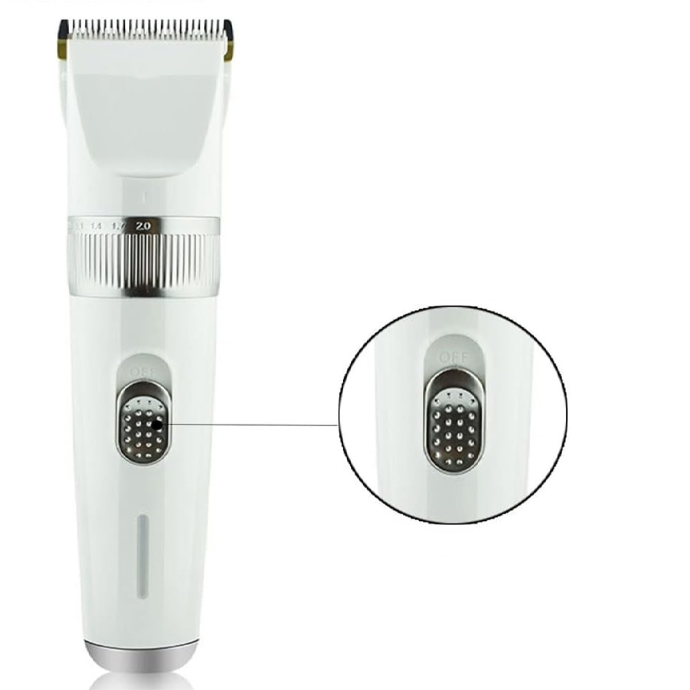 Csendes, újratölthető vezeték nélküli elektromos szőrnyíró készlet kutyáknak és macskáknak- fehér 4