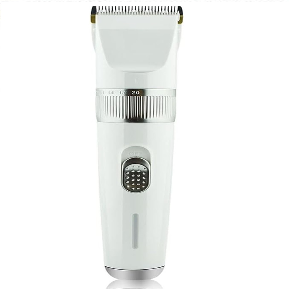 Csendes, újratölthető vezeték nélküli elektromos szőrnyíró készlet kutyáknak és macskáknak- fehér