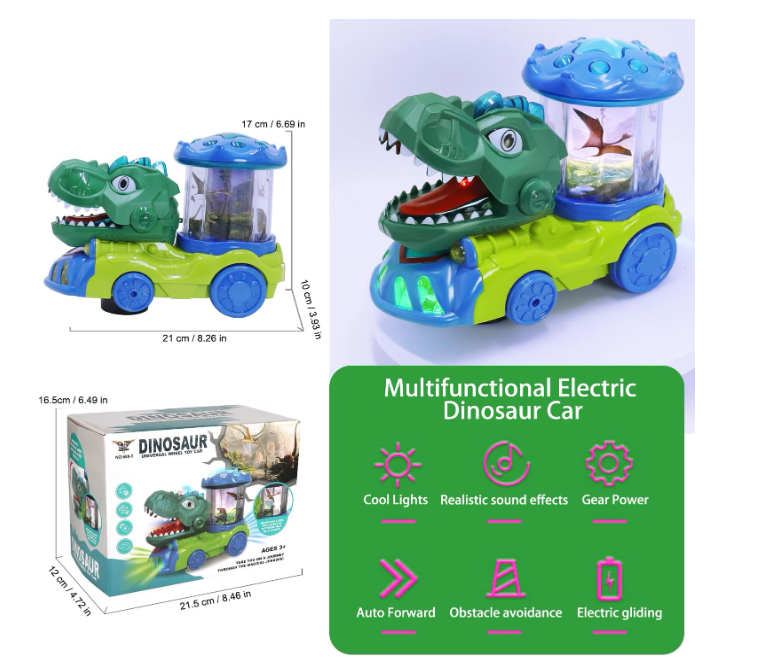 Dinoszaurusz szállító játék autó – automatikus mozgásokkal, hangokkal és fényekkel 16