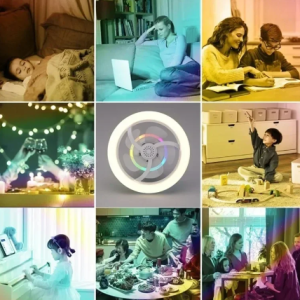 E27 LED mennyezeti ventilátor izzólámpa, távirányítóval szabályozható - RGB (THM) - Image 5