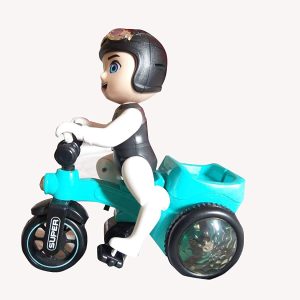 Egykerekező biciklis fiú - pörgő, forgó, zenélő, 3D világító kerékpáros figura (BBJ) - Image 4