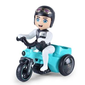 Egykerekező biciklis fiú - pörgő, forgó, zenélő, 3D világító kerékpáros figura (BBJ) - Image 7