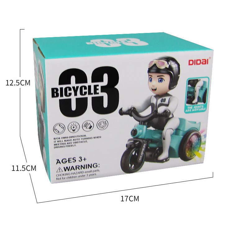 Egykerekező motoros kaszkadőr figura zenével és fényhatásokkal (5)