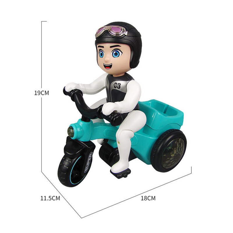 Egykerekező motoros kaszkadőr figura zenével és fényhatásokkal (6)