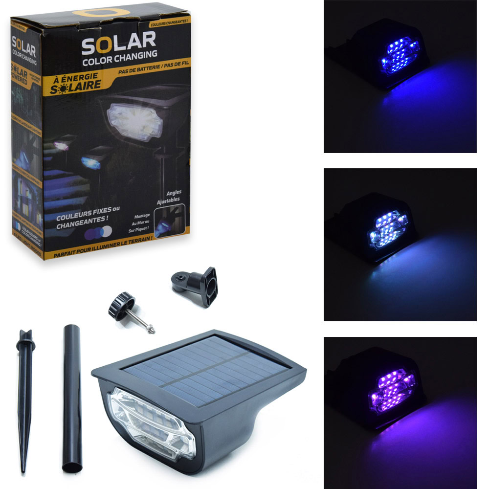 Energiatakarékos, napelemes, színváltós kerti lámpa – igény szerint leszúrható vagy falra szerelhető (BBL) (2)