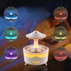 Esőcsepp mushroom design aromaterápiás diffúzor – 350 ml-es ultrahangos illóolaj párásító távirányítóval (BBJH)(BBD) - Image 6