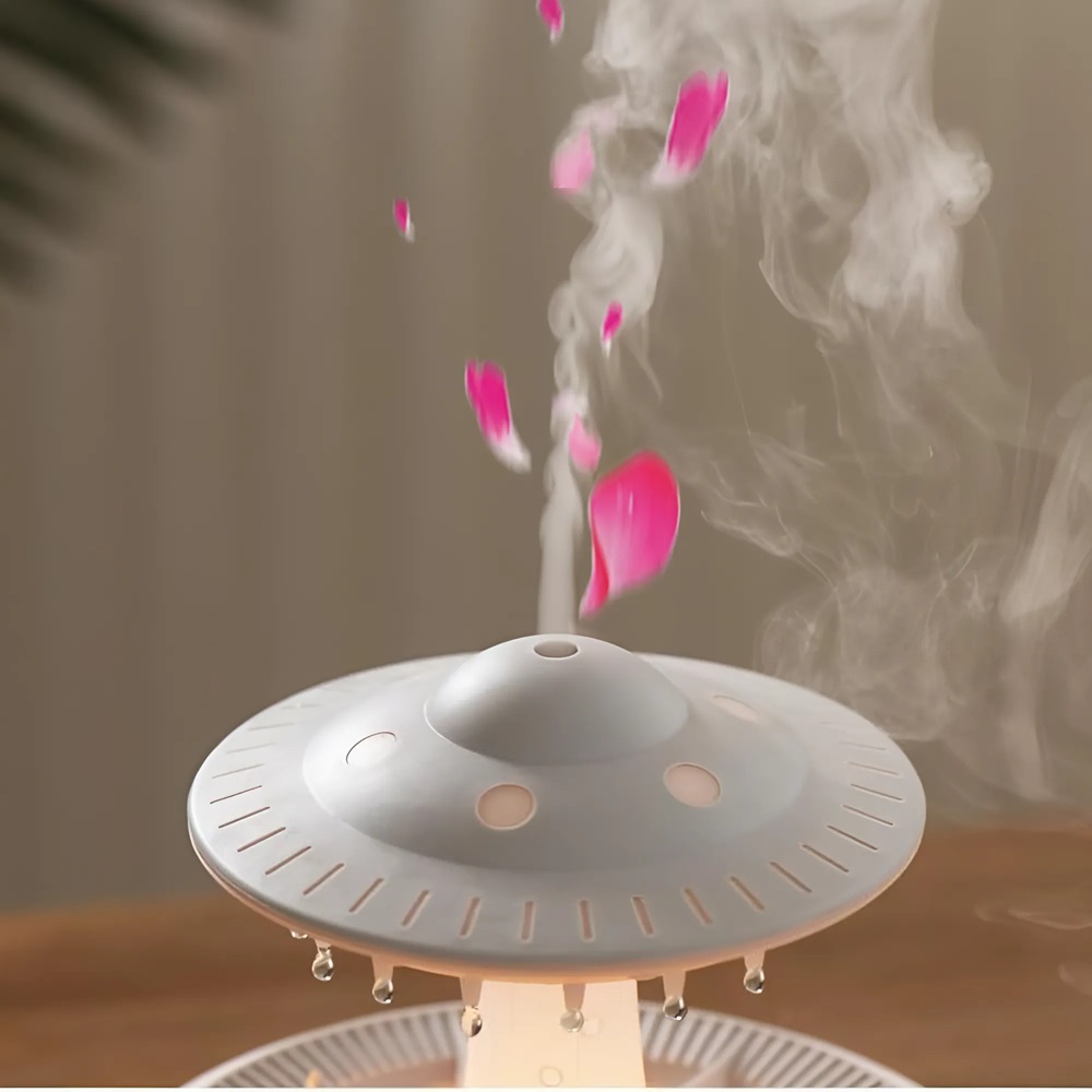 Esőcsepp mushroom design aromaterápiás diffúzor – 350 ml-es ultrahangos illóolaj párásító távirányítóval (THM) 3