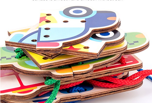 Fából készült interaktív fűzőkártyás játék 6