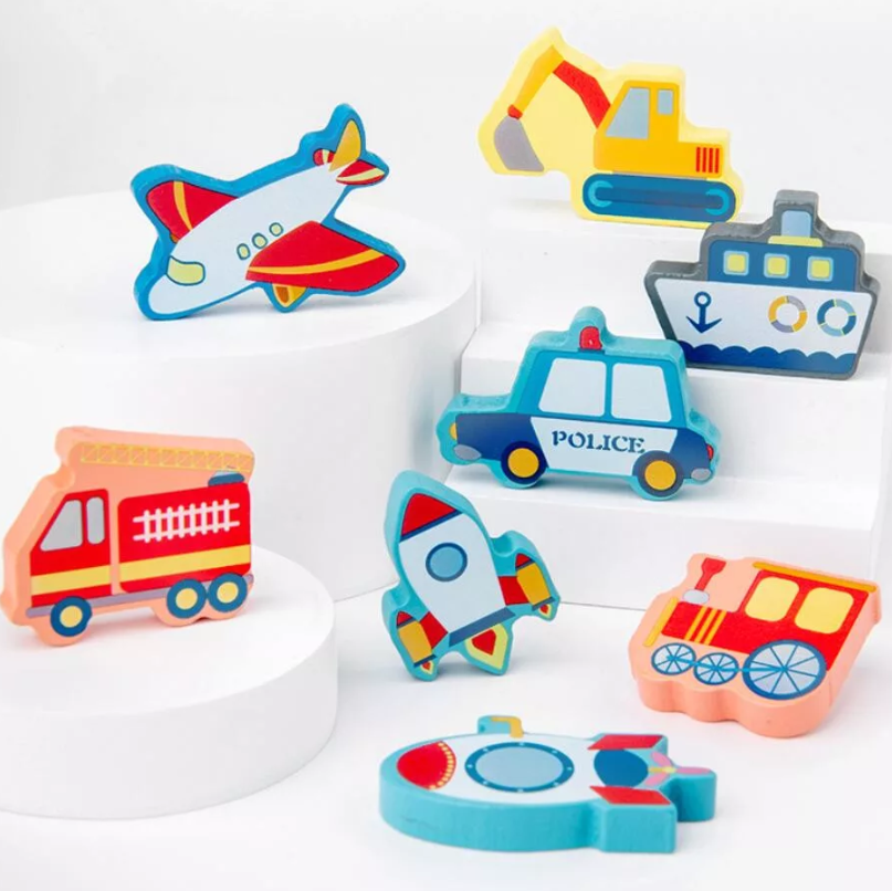 Fából készült montessori logaritmikus oktató tábla – koordináció és a motoros készség fejlesztő játék 8