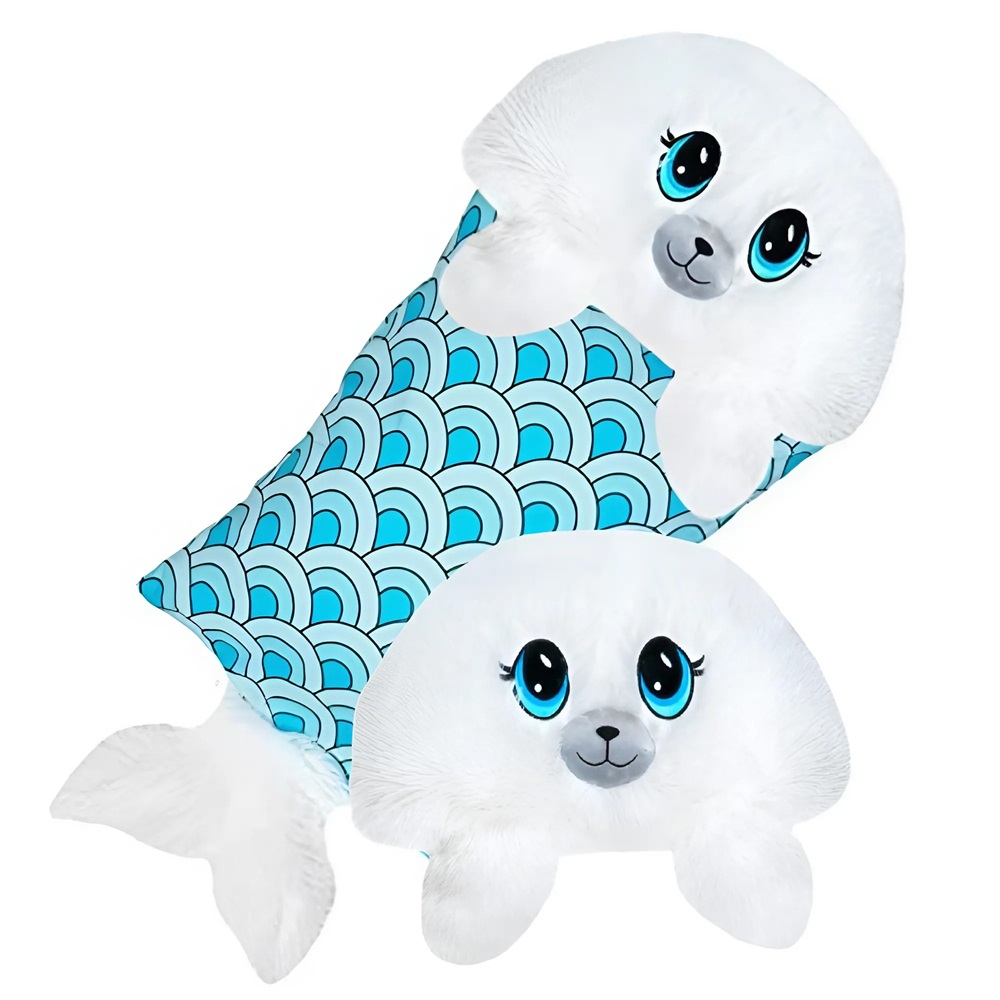 Fluffaluff fóka pets ultra puha szunyókáló plüss párna – tökéletes ölelhető alvópárna gyermekeknek (BBM) 4