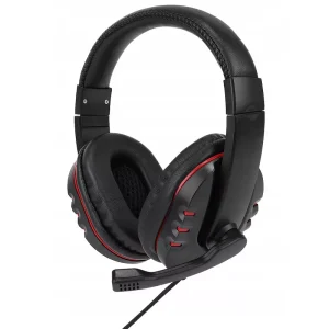 Gamer fejhallgató mikrofonnal - kényelmes, műbőr borítású, összehajtható - fekete, piros (BBV) (BBD) - Image 3