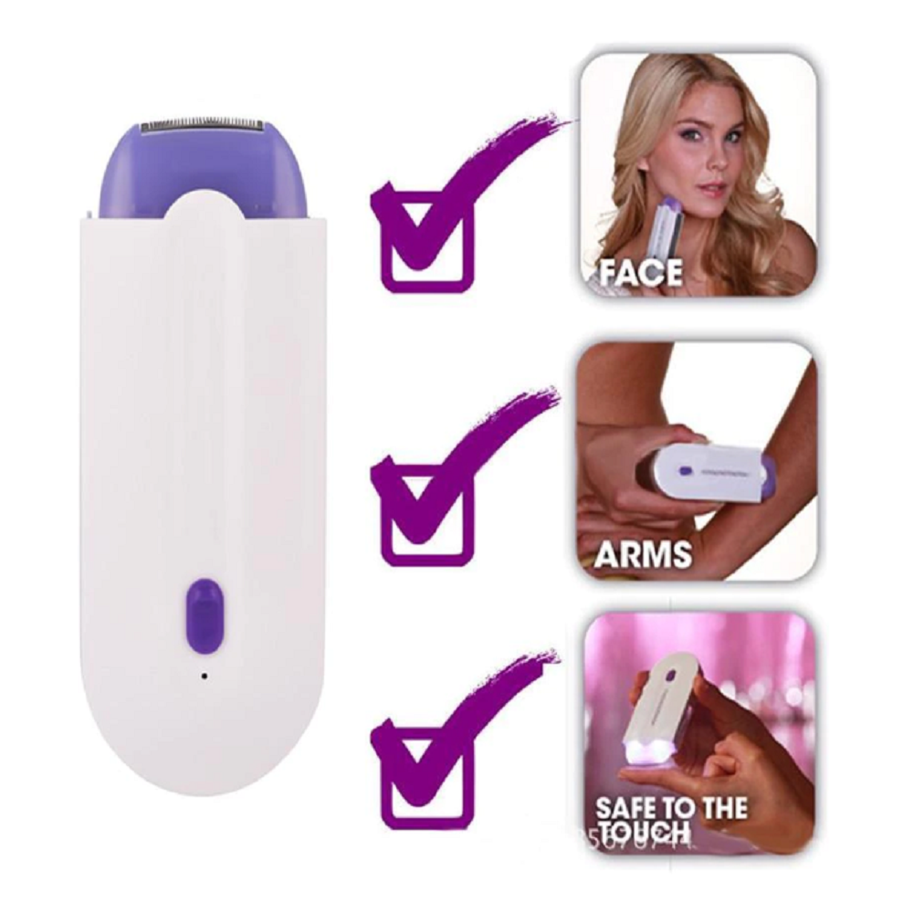 Hordozható epilátor USB töltéssel – Sensa-Light technológiával – 2 db szőrtelenítő fejjel (BBV) (3)