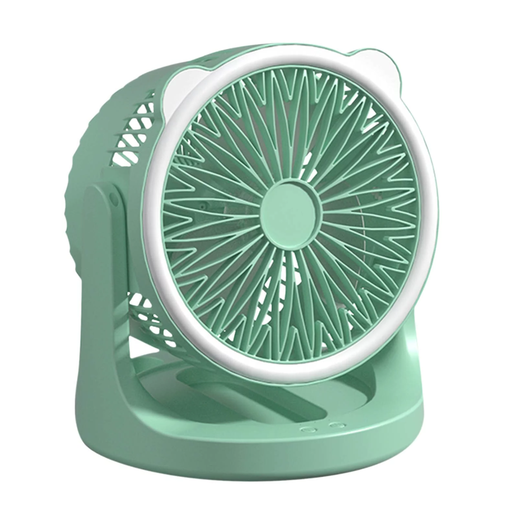 Hordozható mini újratölthető asztali ventilátor praktikus LED lámpával (BBJH) 9