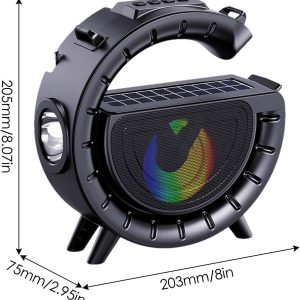 Innovatív hordozható napelemes vezeték nélküli Bluetooth hangszóró lámpával és praktikus vállra akasztható pánttal DV-800 (BBV) - Image 8