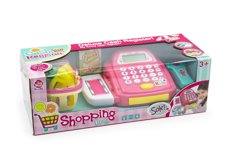 Interaktív gyermek Játék pénztárgép – játék pénzzel, élelmiszerekkel és kasszaszalaggal 2