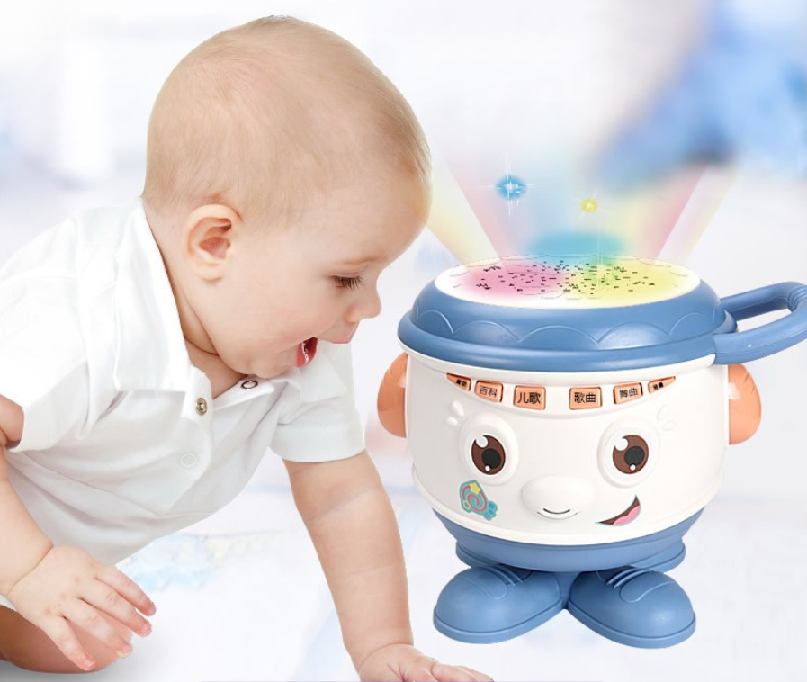 Interaktív zenélő, világító dob – fejlesztőjáték babák számára 5