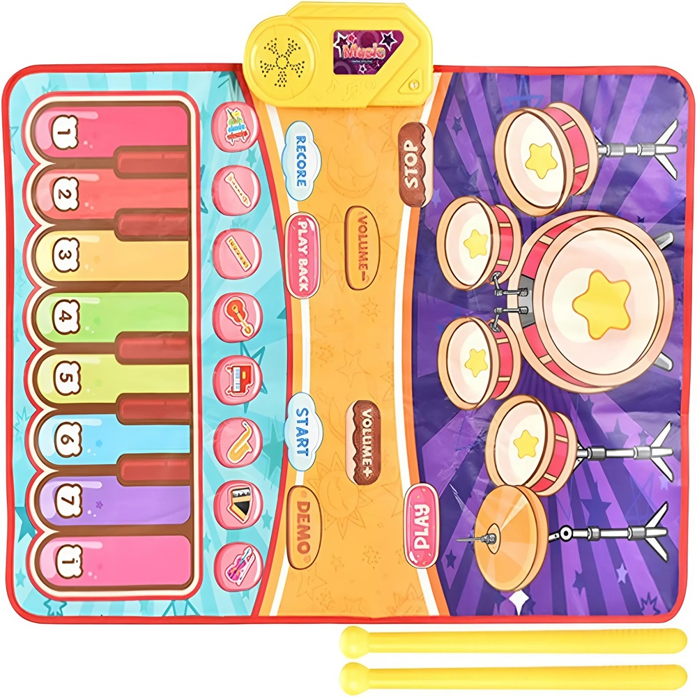 Interaktív zongoradob játszószőnyeg – 2 az 1-ben szórakoztató zenei élmény a gyerekeknek 5