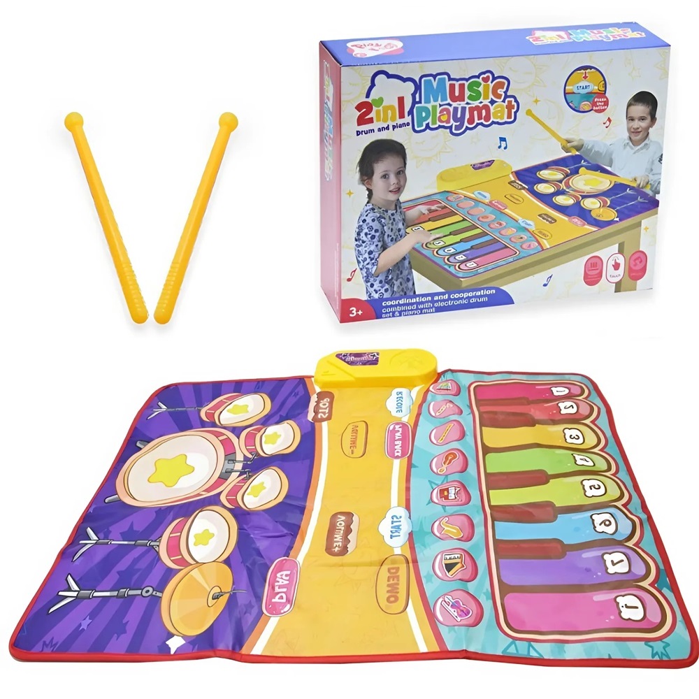 Interaktív zongoradob játszószőnyeg – 2 az 1-ben szórakoztató zenei élmény a gyerekeknek11