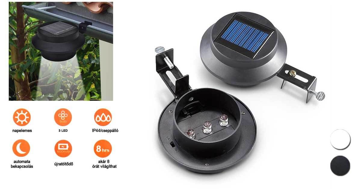Két darabos kültéri szolár lámpa készlet – Fekete