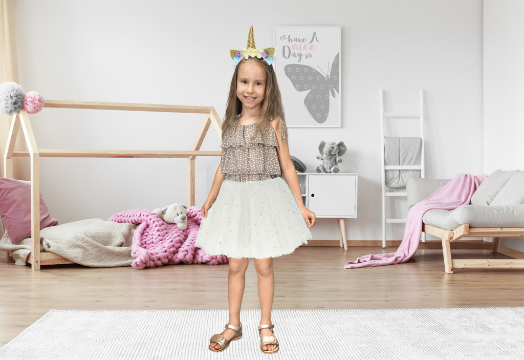 Két részes unikornis jelmez 3-6 éves gyerekeknek – fehér (BBI-7211)1