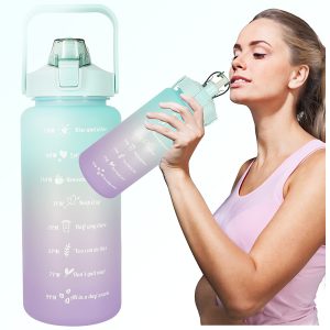 Háromrészes Havita motivációs kulacs szett, rózsaszín-kék színkombinációban, 2L, 900 ml és 300 ml méretű palackokkal - Image 2