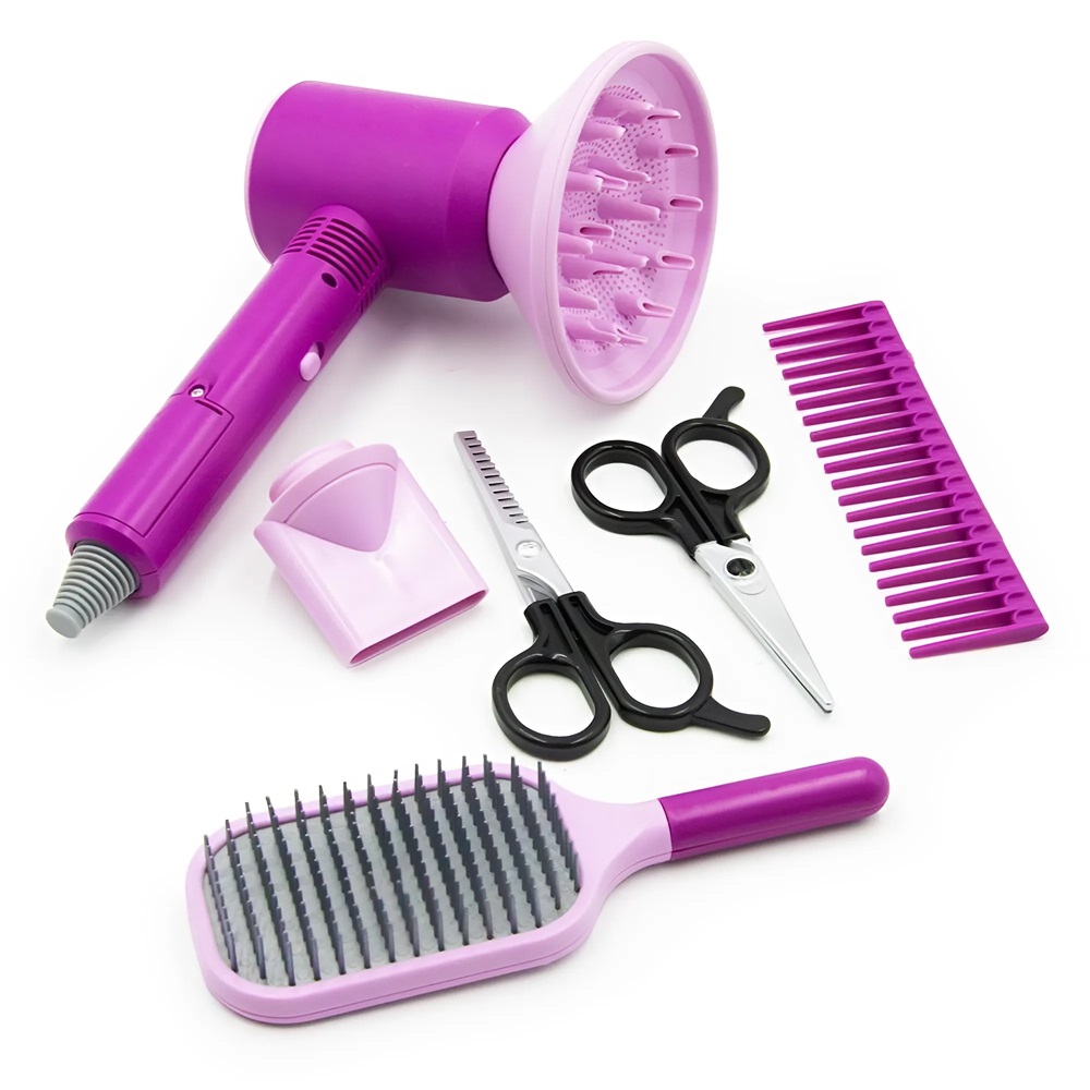 Kreatív fodrász készlet gyerekeknek – játék hajszárító, fésűk és ollók a fantáziadús frizurákhoz (BBJ) 1